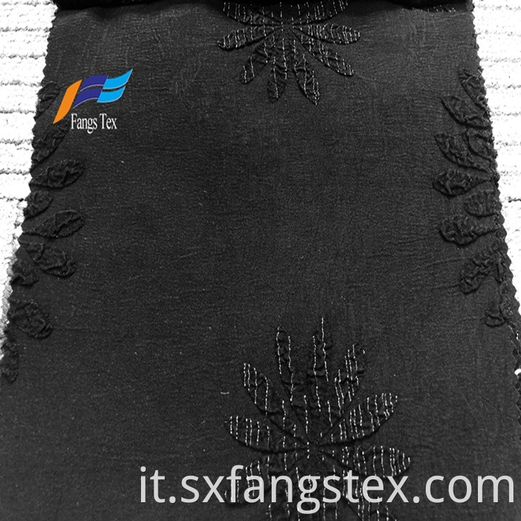 100% Polyester Fukuro Jacquard Formal Black Abaya Fabric 1